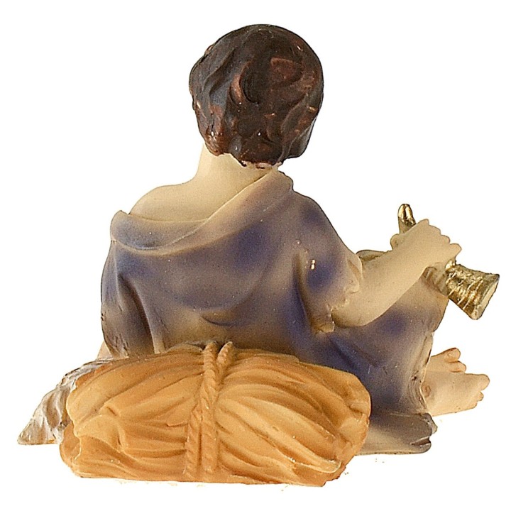 Fanciullo seduto con agnello serie 12 cm in resina