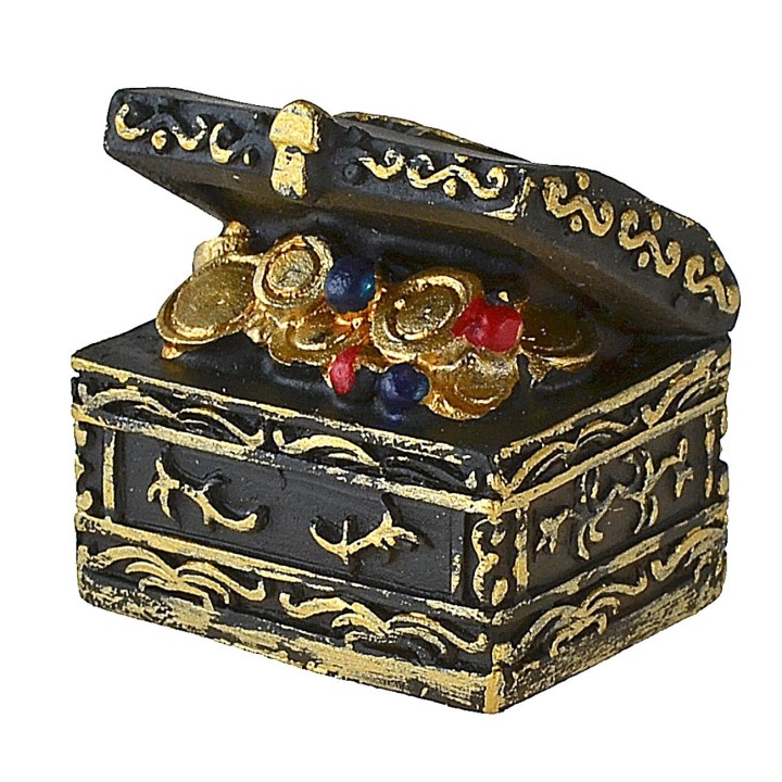 Open chest with treasures 2.7x2.1x2.6 cm, nativity scene