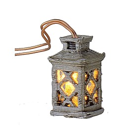 Lanterna piccola lavorata con led giallo 3 Volt cm 1,5 h