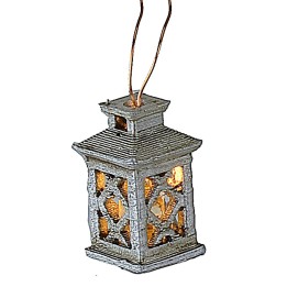 Large lantern worked with 3 Volt yellow LED, 2.1 cm h