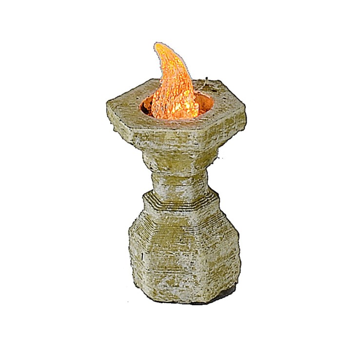 Small brazier with flickering orange LED 12 Volt 2.7 cm h