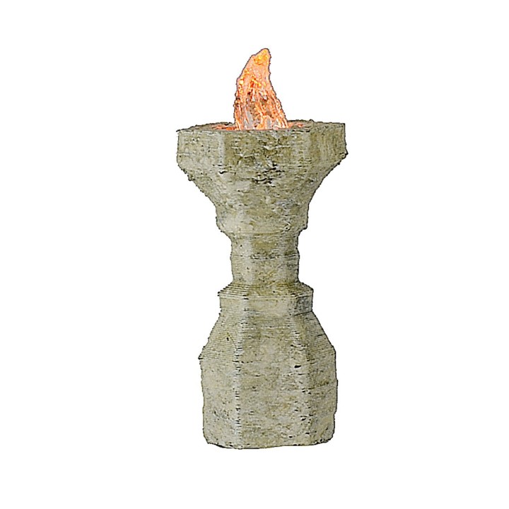 Brasero mediano con luz LED naranja parpadeante de 12 voltios