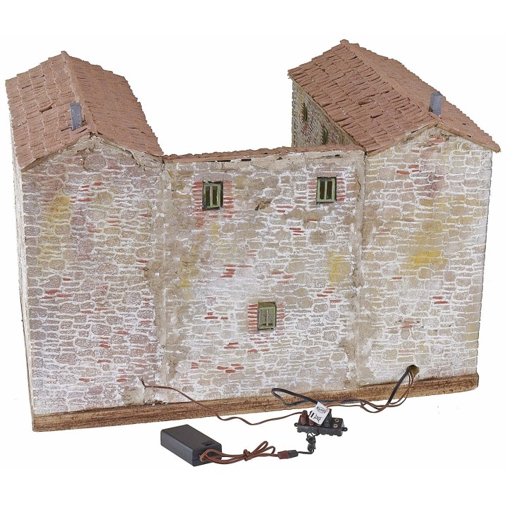Casolare stuccato con forno funzionante illuminato cm 50x40x35 h