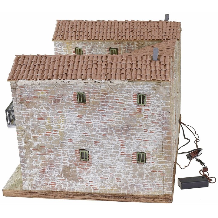 Casolare stuccato con forno funzionante illuminato cm 50x40x35 h