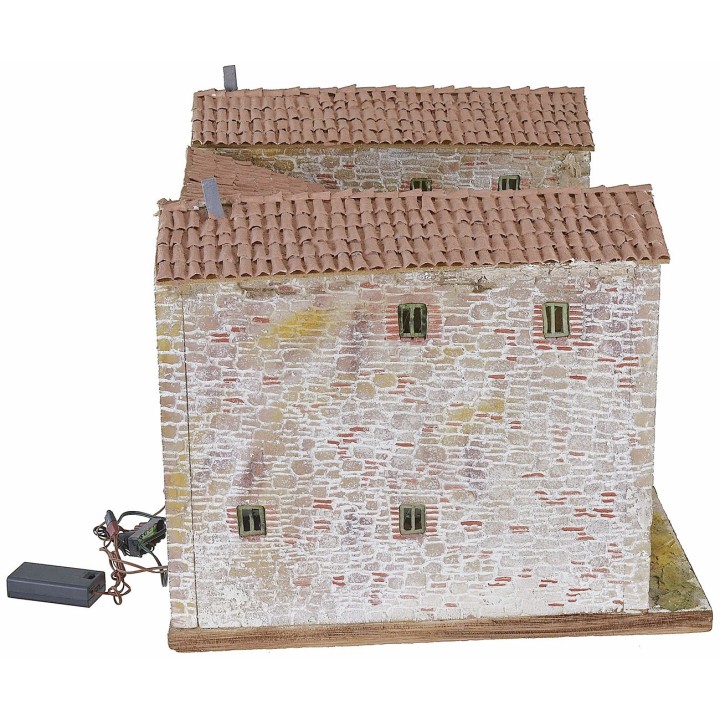 Casolare stuccato con forno funzionante illuminato cm 50x40x35 h