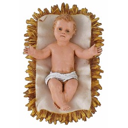 Baby Jesus with cradle 12 cm series Landi Moranduzzo