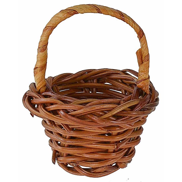 Wicker basket with handle ø 5x6.2 cm h nativity accessories