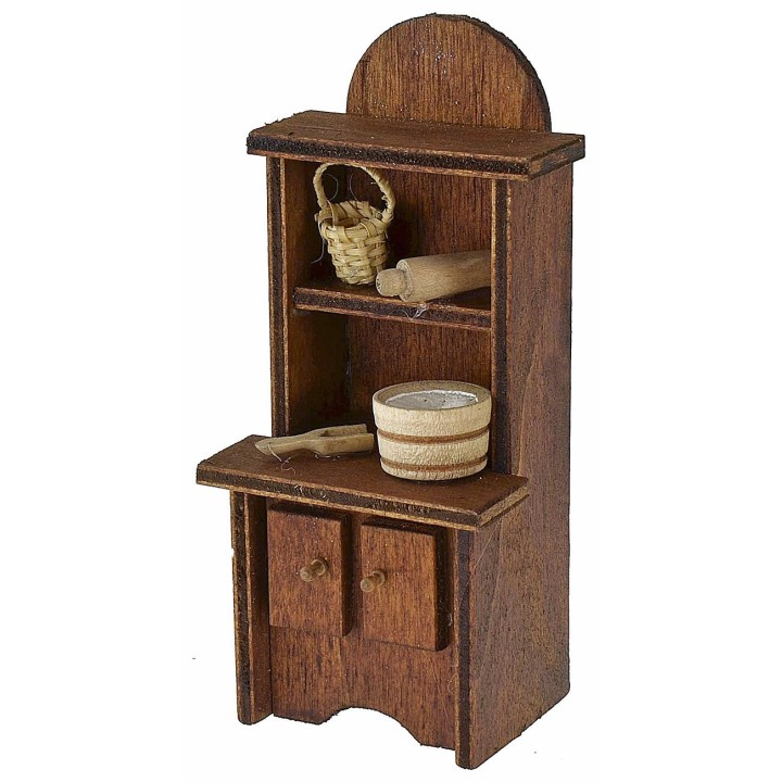 Aparador de madera con herrajes de 5,6x4,6x12,5 cm h