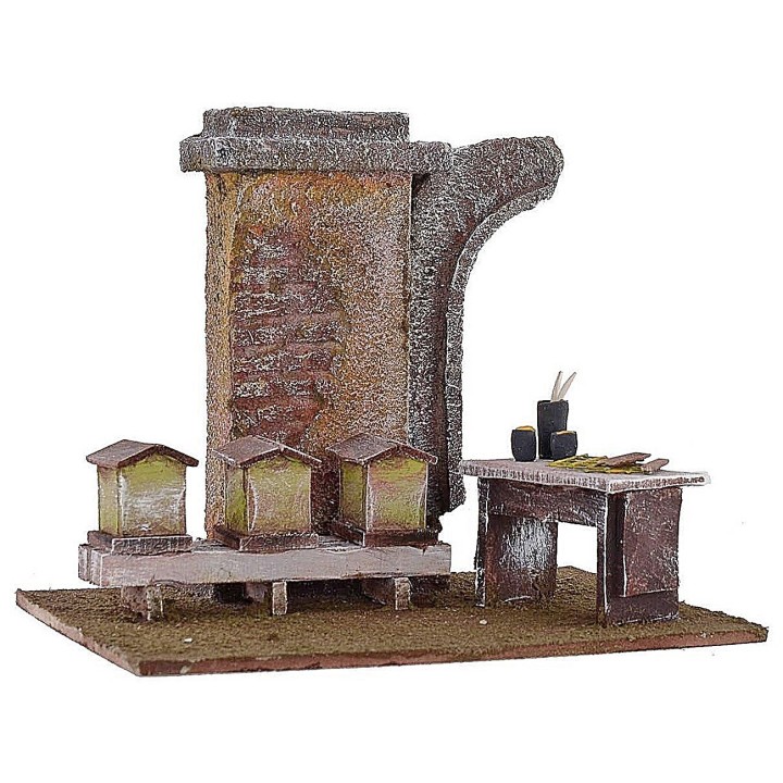 Apiary with hives for nativity scene 24x17.5x19.5 cm h for 12