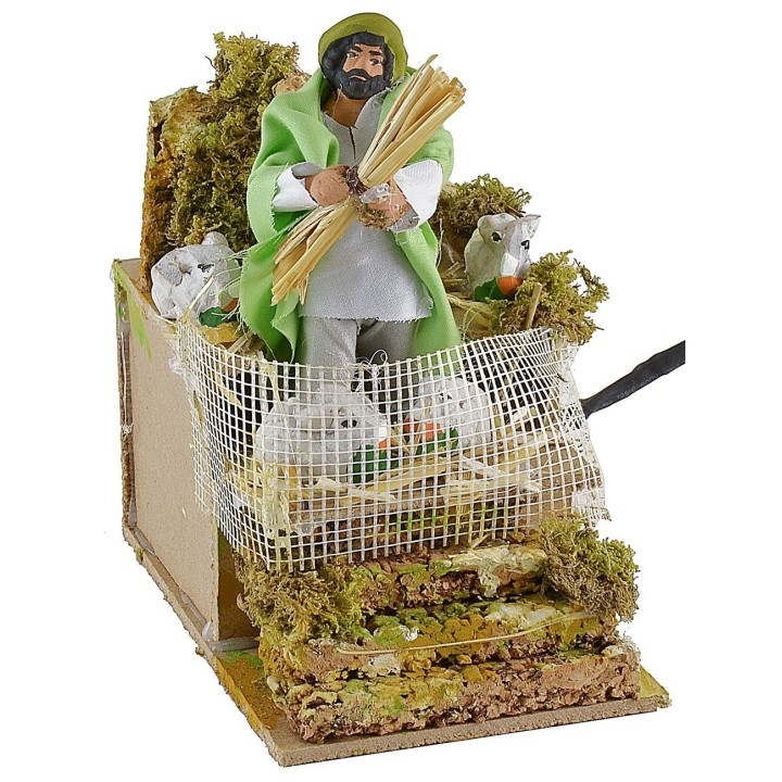 Farmer on the move feeding rabbits 10 cm