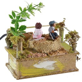 Carrusel con niños de 14x8,5 cm serie 10 cm en movimiento