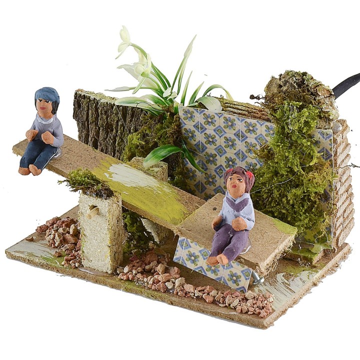 Bambini su dondolo serie 10 cm in movimento