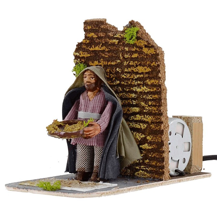Figura para belén en movimiento de un campesino árabe - 8 cm