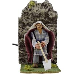 Campesino de 8 cm que cava en movimiento belén.