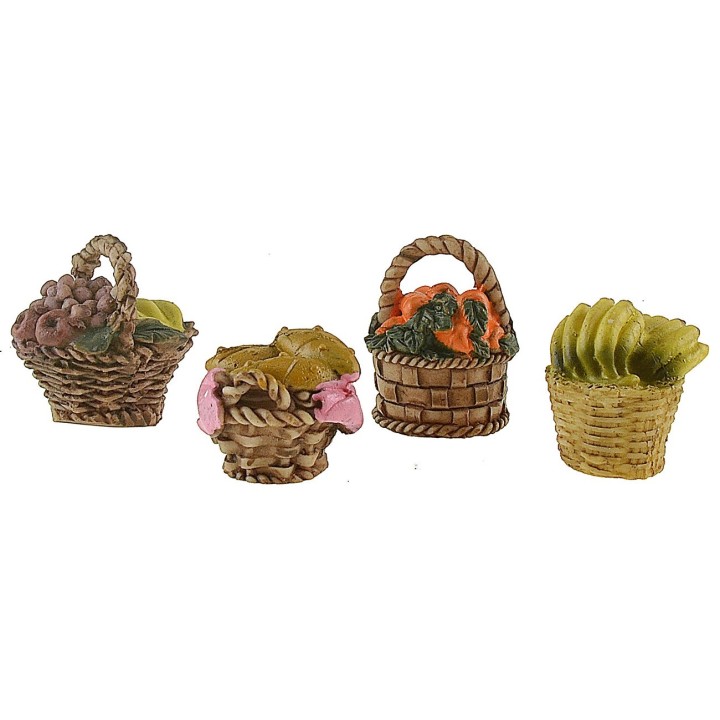 Set de 4 cestas de resina surtidas ø 2 cm