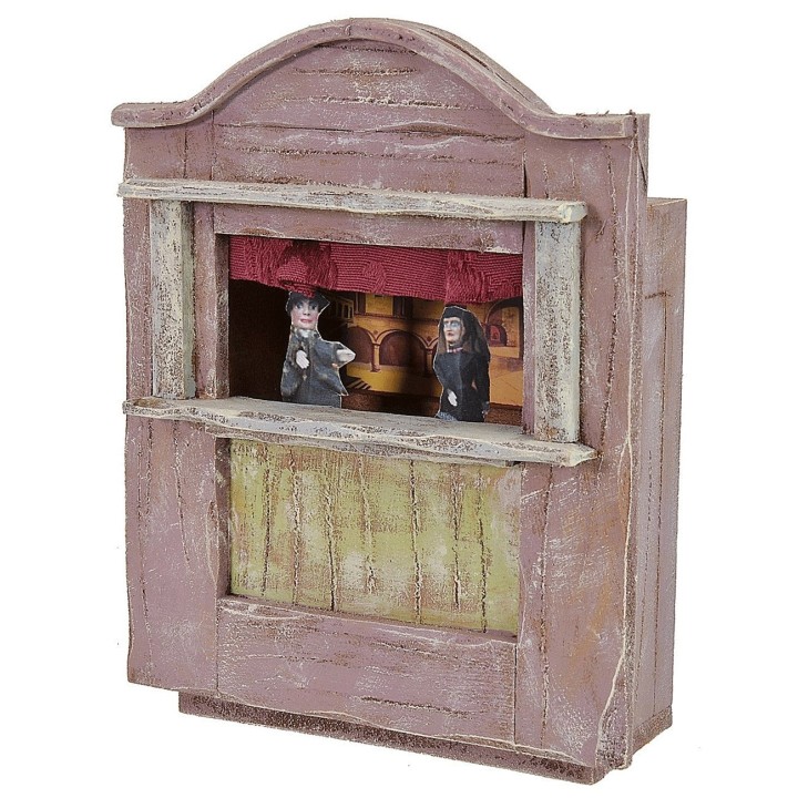 Puppet theater measuring 16.5x7x18.5 cm (height) for statues
