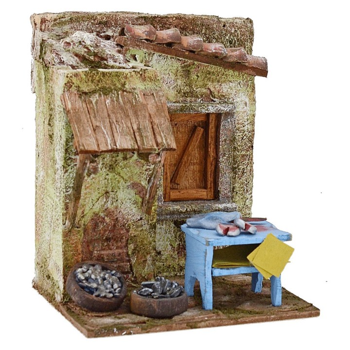 Bottega del pescivendolo cm 17,5x15x21 h. 