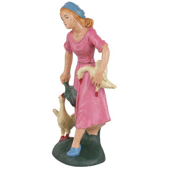 Mujer con gansos 15 cm Euromarchi