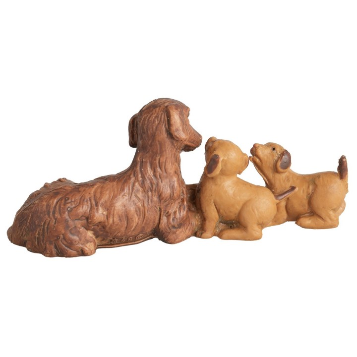 Famiglia di cani per statue 12 cm Fontanini