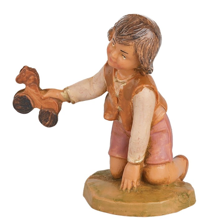 Child with toy series 12 cm Fontanini