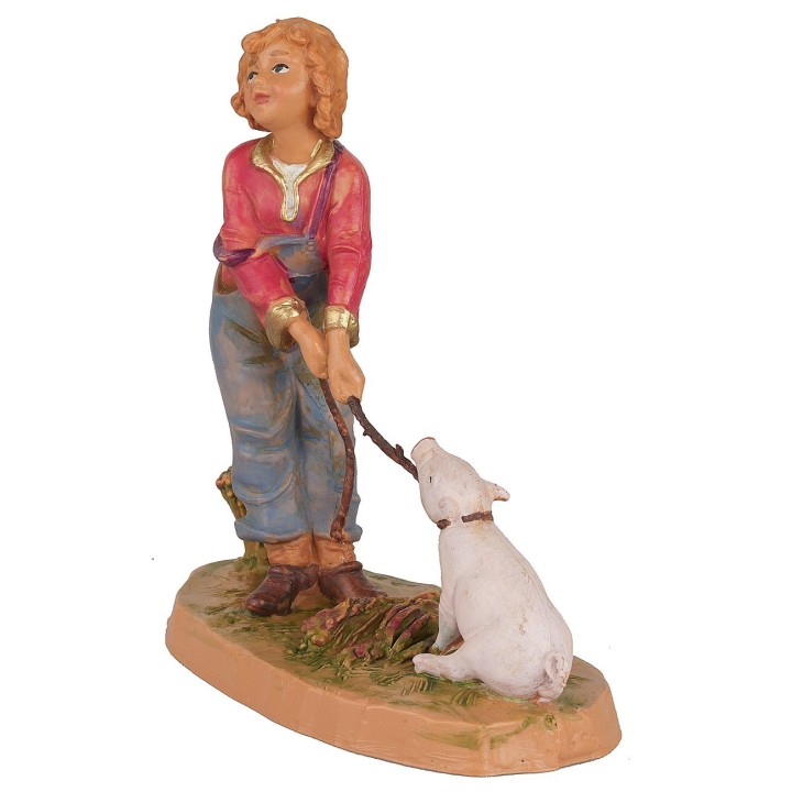 Bambino con maiale serie 12cm Fontanini