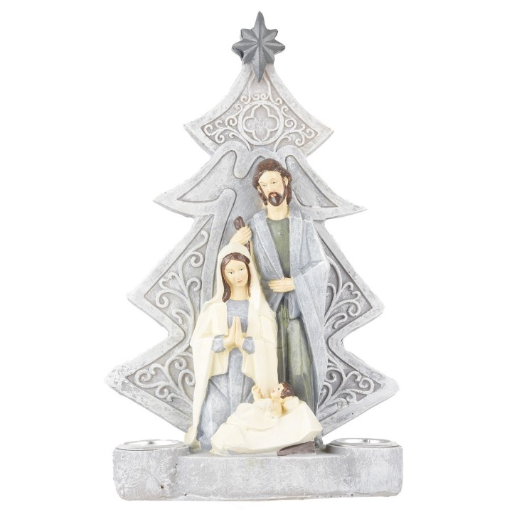 Nativity with candle holder tree cm 12x5x20.5 h.