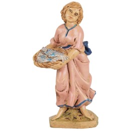 Woman with fish basket 10 cm Euromarchi lux