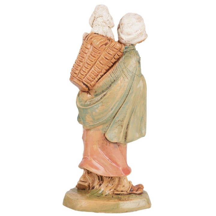 Donna con agnello sulle spalle 10 cm Euromarchi