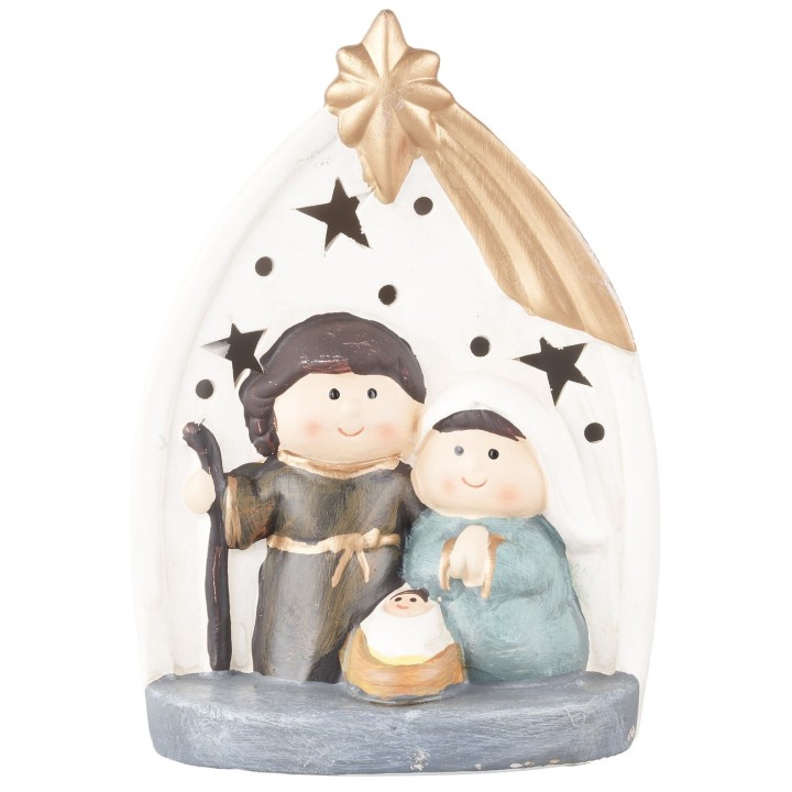 Natività Naïf illuminata 16 cm