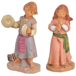 Duo bambini musicisti della serie 12 cm Fontanini