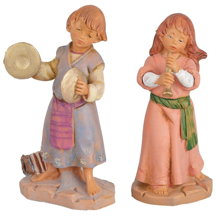 Duo bambini musicisti della serie 12 cm Fontanini