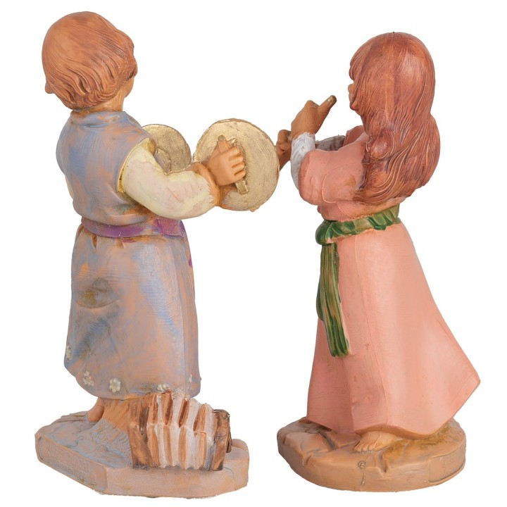 Duo de niños músicos de la serie 12 cm Fontanini