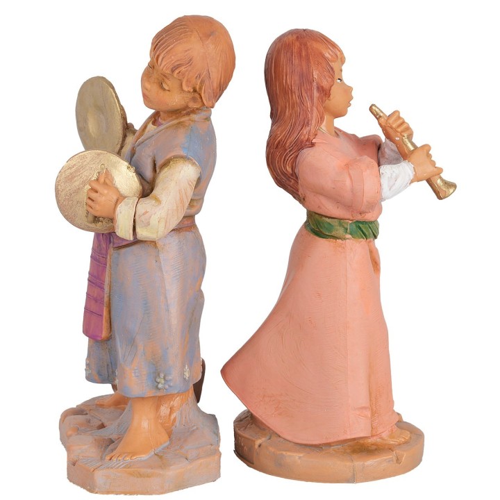 Duo de niños músicos de la serie 12 cm Fontanini