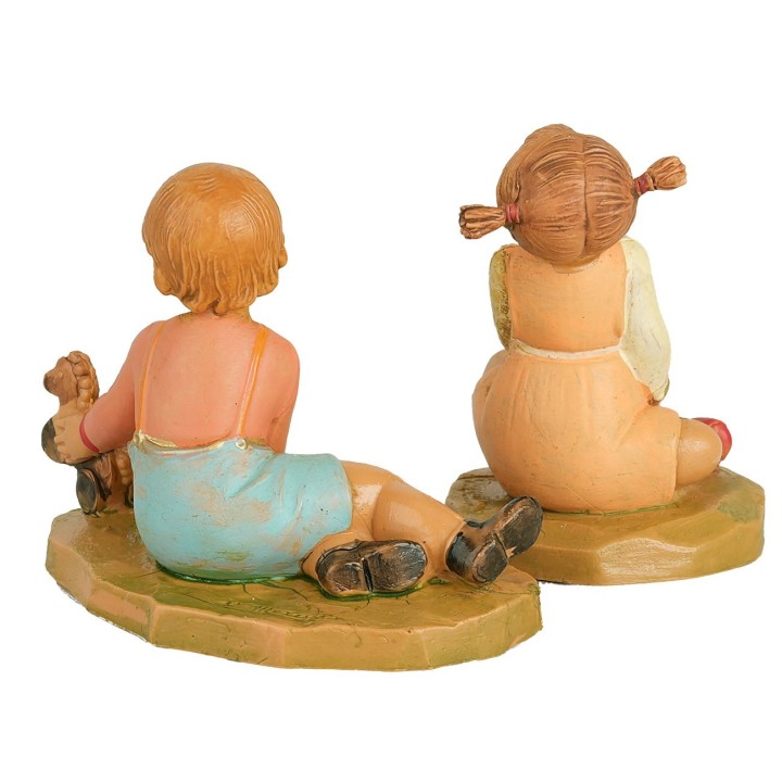 Duo bambini con giochi della serie 12 cm Fontanini