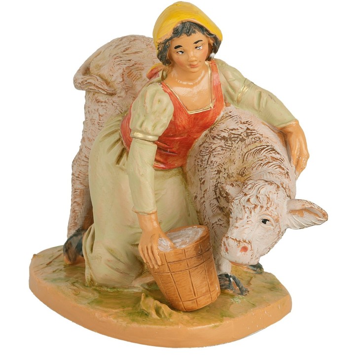 Young man with calf, series 12 cm, Fontanini