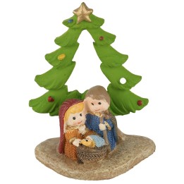 Natividad Naïf con árbol en resina 6x3x8 h