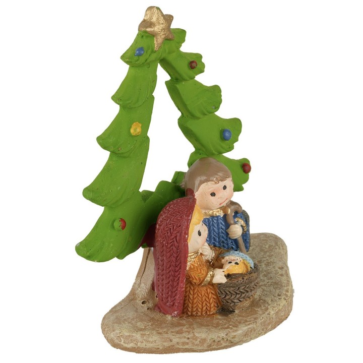 Natividad Naïf con árbol en resina 6x3x8 h