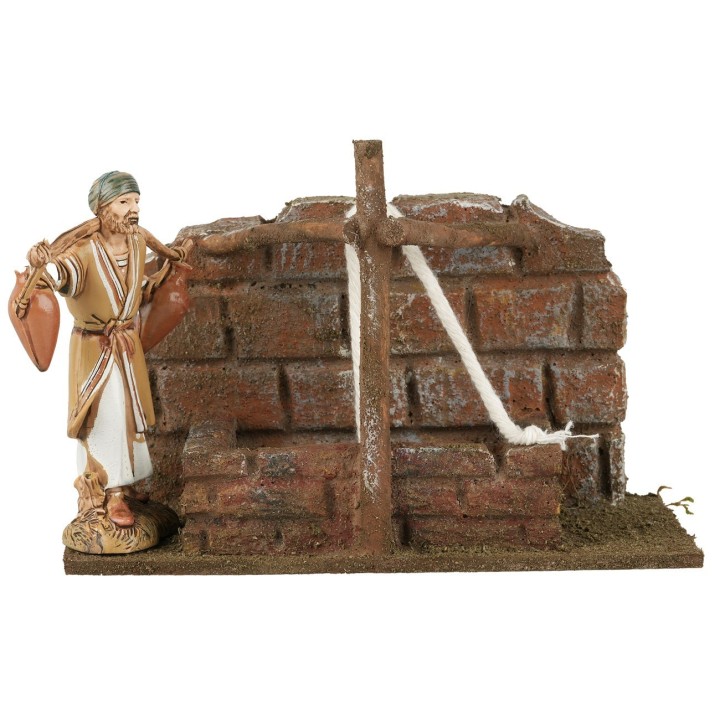 Rustic well, 15x9x10 cm h