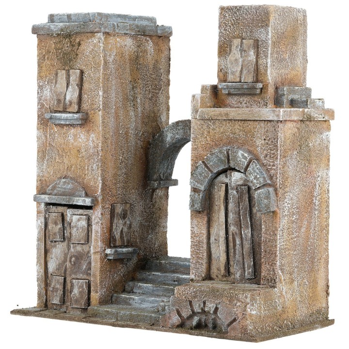 Palazzo palestinese con scalinata cm 21x15x31,5 h