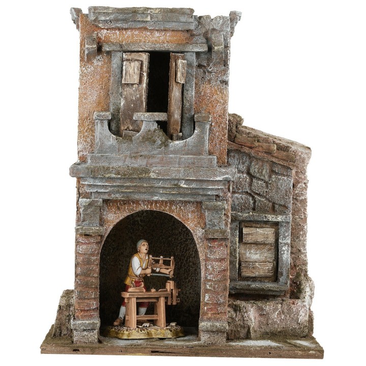 House with balcony for 10 cm series statues