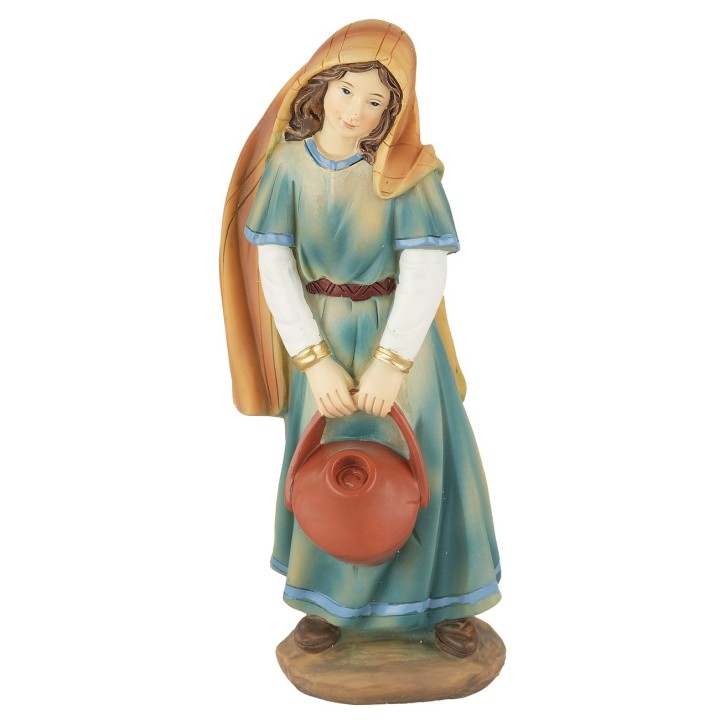 Donna con brocca in resina 20 cm