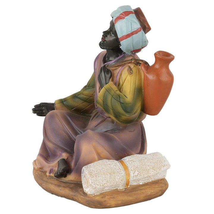Street vendor with fabric and resin amphora 20 cm