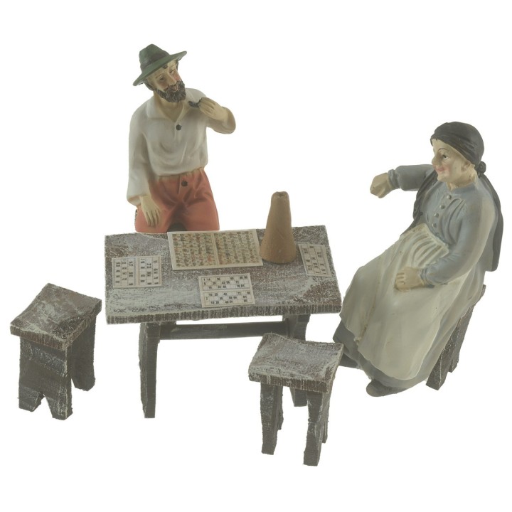 Table with bingo for 10 cm statues