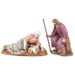 Nativity with Reclining Mary, 10 cm series by Landi Moranduzzo