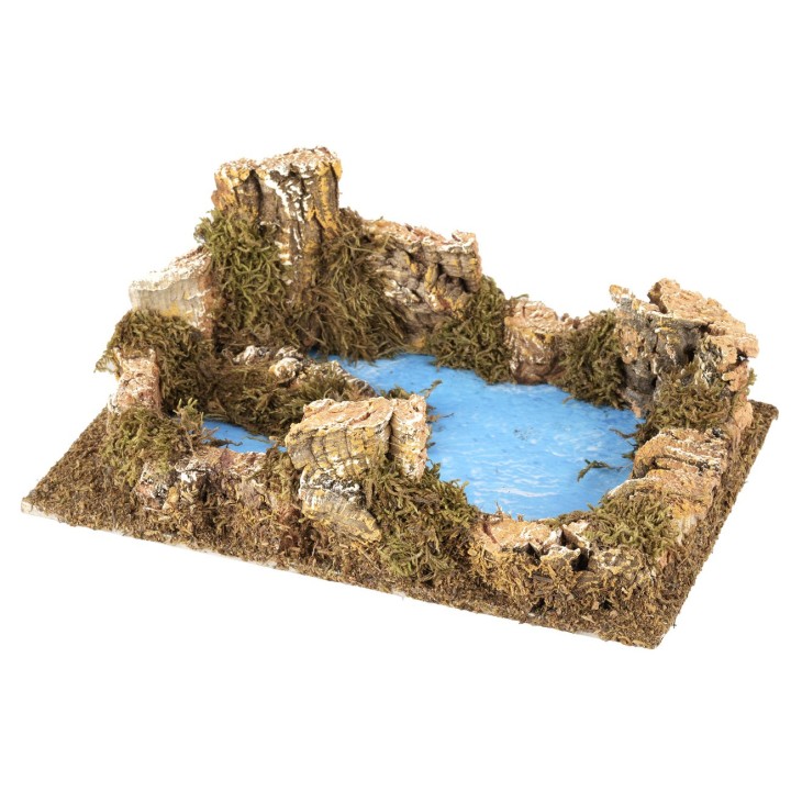 Lago con rocce 20x14x7 cm