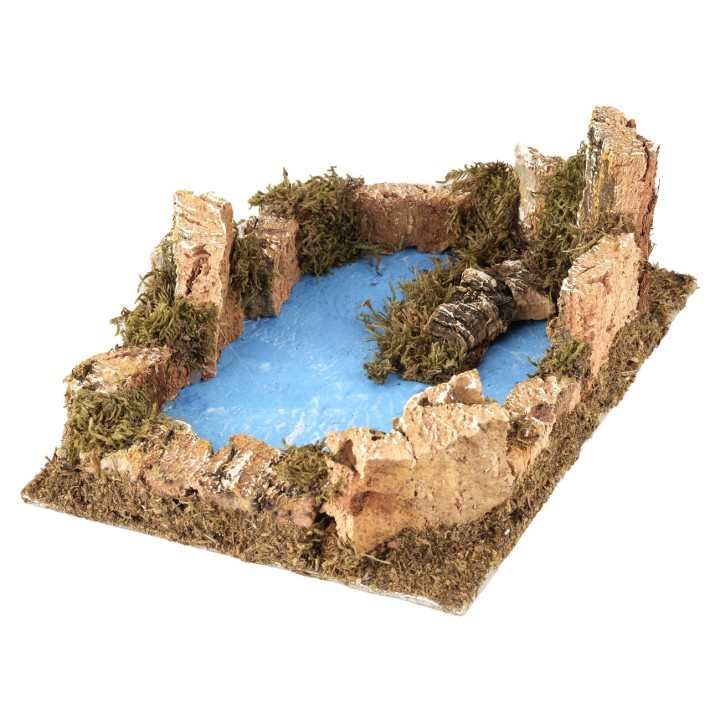 Lago con rocce 20x14x7 cm