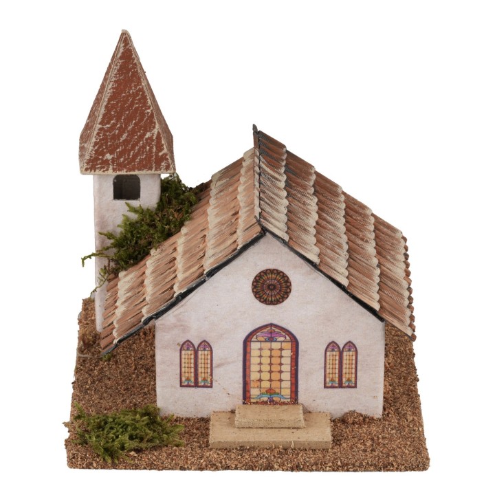 Chiesa con campanile cm 12,5x12,5x12 h