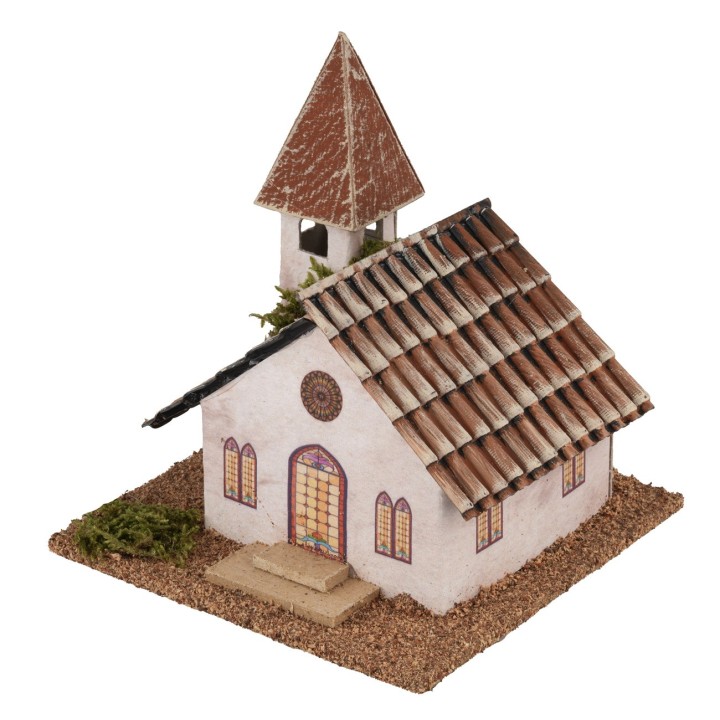 Chiesa con campanile cm 12,5x12,5x12 h
