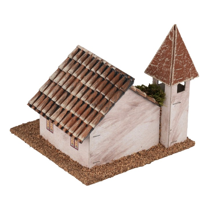 Chiesa con campanile cm 12,5x12,5x12 h