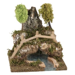 Cueva con lago efecto profundidad cm 20x20x22 h